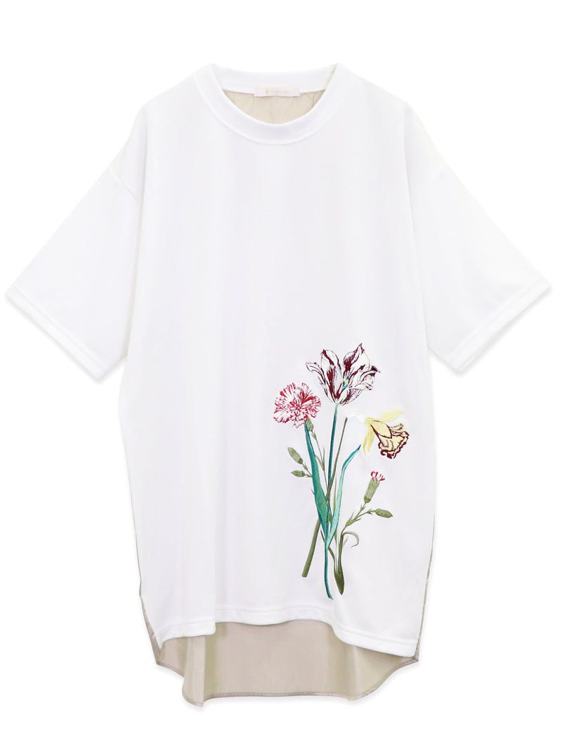 RE SYU RYU /【メンズ】サテンコンビＴシャツ刺繍