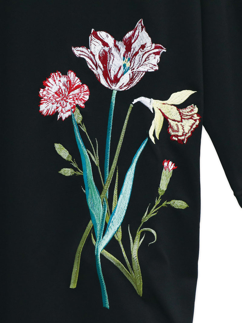 RE SYU RYU /【メンズ】サテンコンビ７分袖Ｔシャツ刺繍