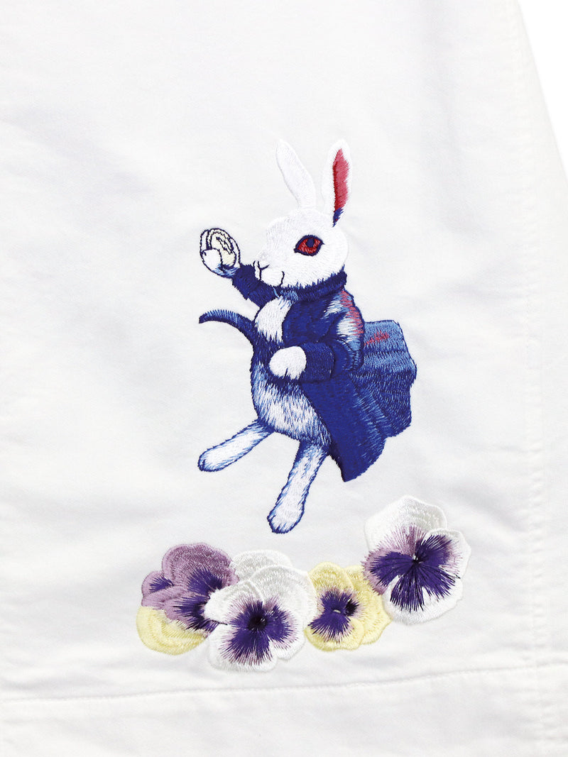 RE SYU RYU /ハイウエスト台形スカート刺繍