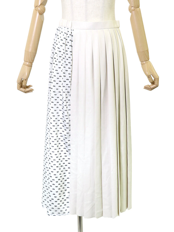 RE SYU RYU / Printed combination pleated skirt