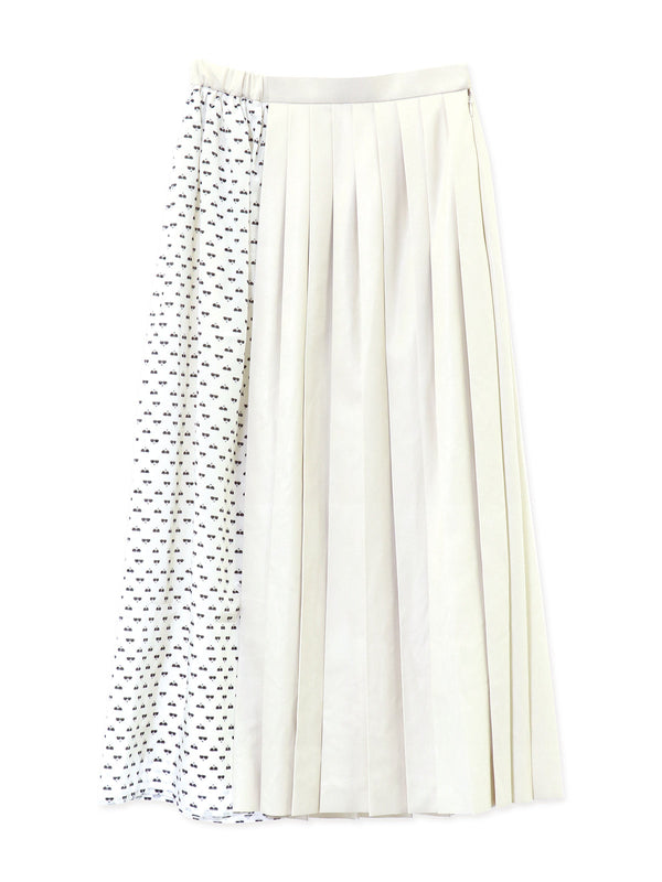 RE SYU RYU / Printed combination pleated skirt