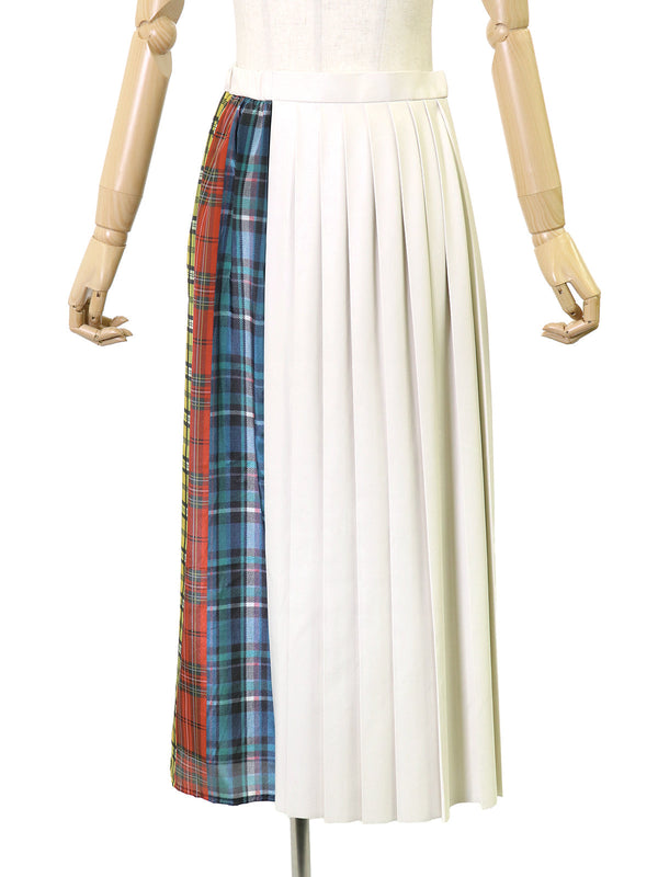 RE SYU RYU / Printed combination pleated skirt