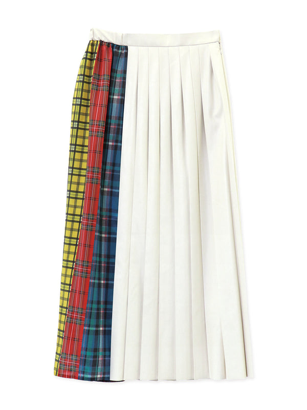 RE SYU RYU / Printed combination pleated skirt