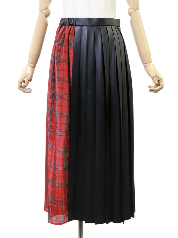 RE SYU RYU / Printed combination pleated skirt