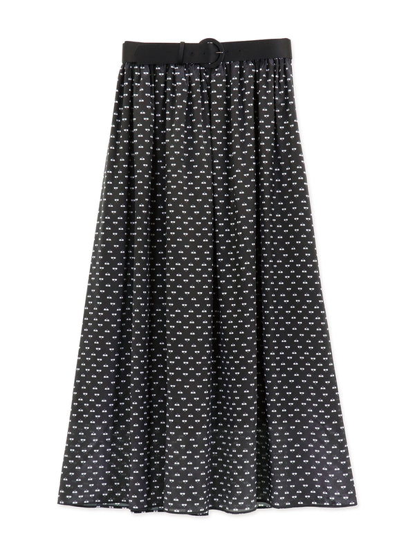 RE SYU RYU / Gathered skirt with processed belt
