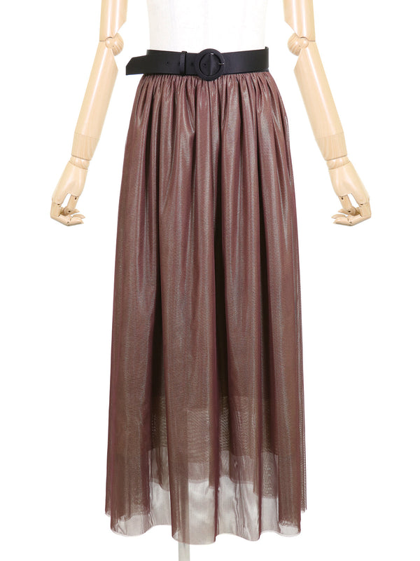 RE SYU RYU / Gathered skirt with processed belt