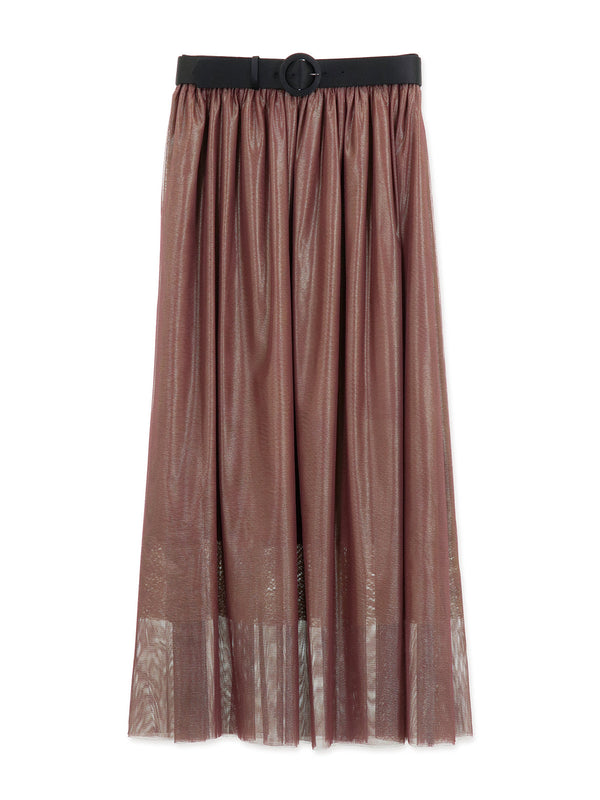 RE SYU RYU / Gathered skirt with processed belt