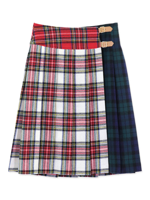 RE SYU RYU / Check wrap skirt
