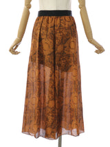 RE SYU RYU / Flared gathered satin pants