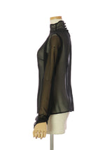 RE SYU RYU /ボトルネックプルオーバーシフォンブラウス