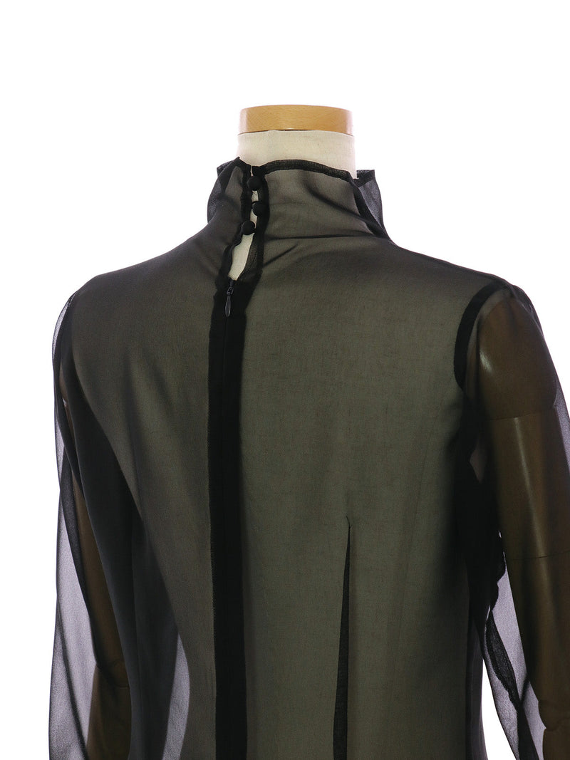 RE SYU RYU /ボトルネックプルオーバーシフォンブラウス