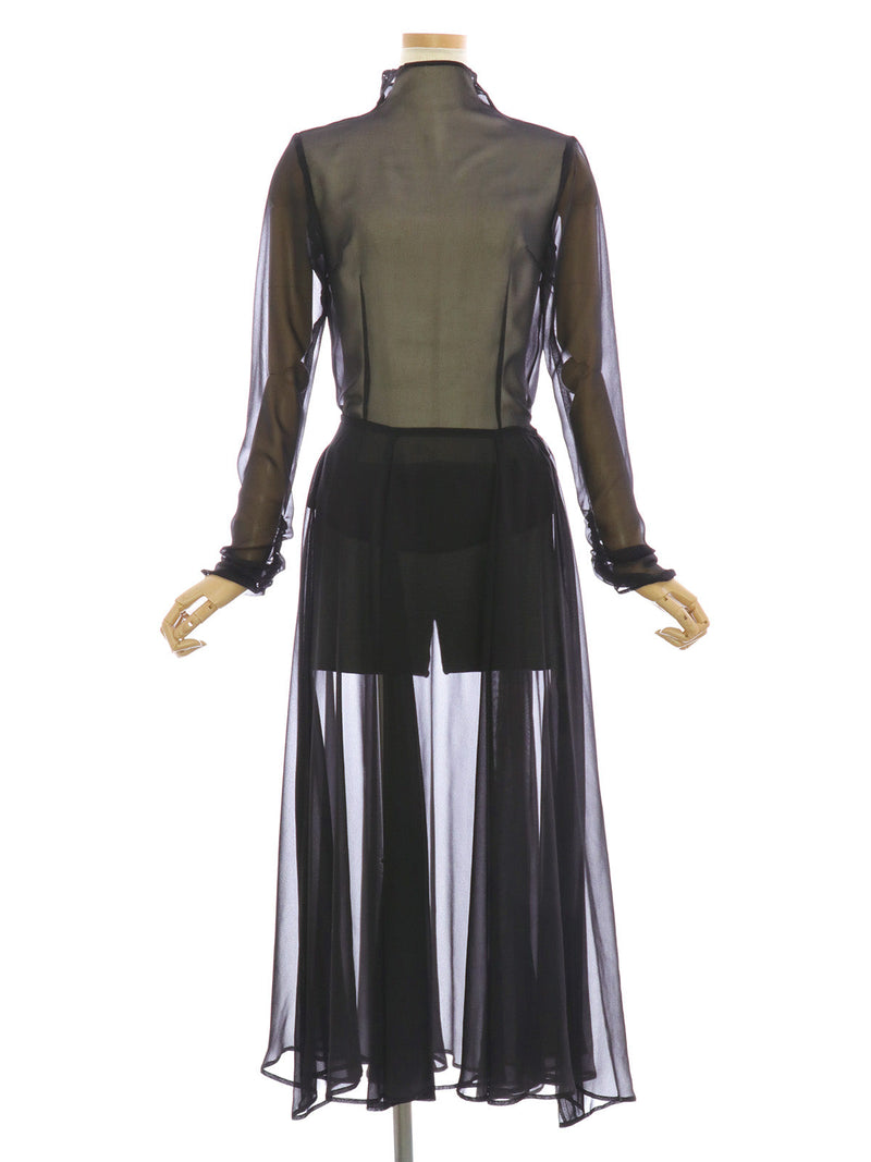 RE SYU RYU /ボトルネックプルオーバーシフォンブラウス